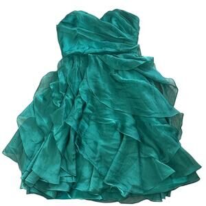 Vintage Jim Hjelm Occasion Green Strapless Dress Sz 2